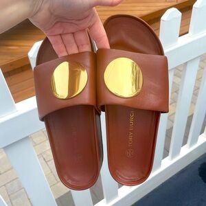 Tori Burch Patos Platform Leather Sandal - LIGHTLY WORN